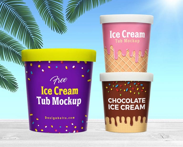 Free Ice Cream Bucket Tub Mockup PSD » CSS Author