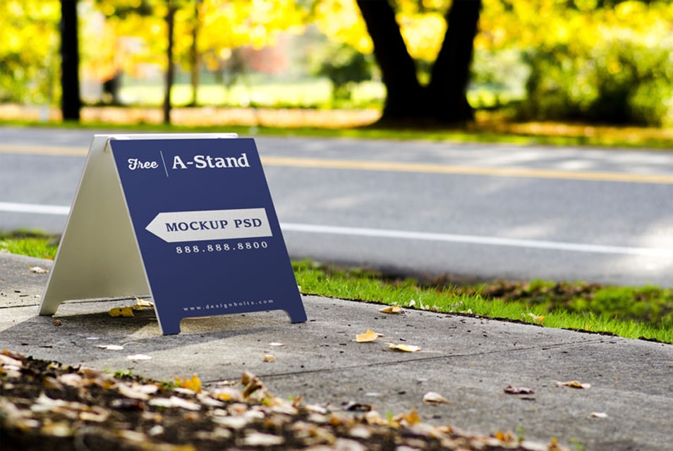 Download Free Outdoor Advertising A-Stand Mockup PSD » CSS Author