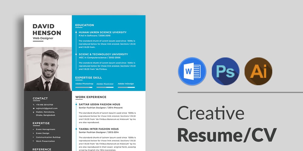 Download Ultimate Collection Of Free Resume Templates Css Author PSD Mockup Templates