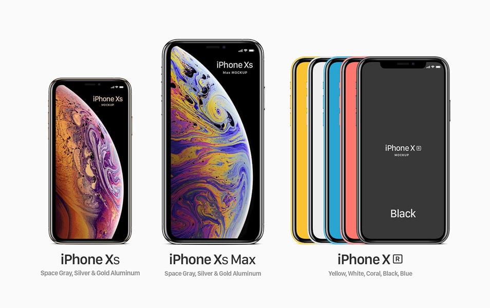 Download Free Vector Apple IPhone Xs, Xs Max & Xr Mockup Set PSD » CSS Author