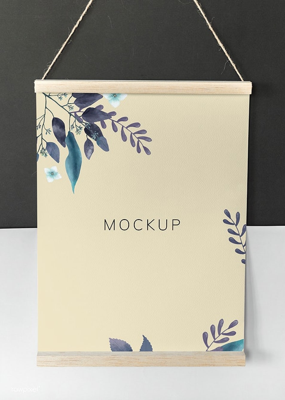 Hanging Floral Wall Poster Mockup » CSS Author
