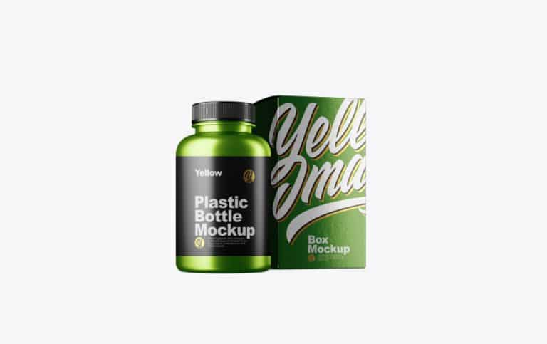 Download Metallc Bottle W/ Metallic Paper Box Mockup » CSS Author