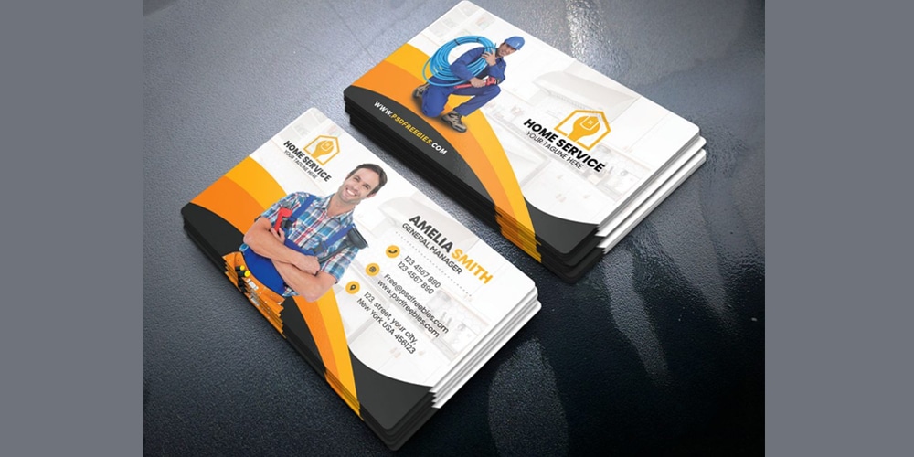 Plumber Business Card Template PSD