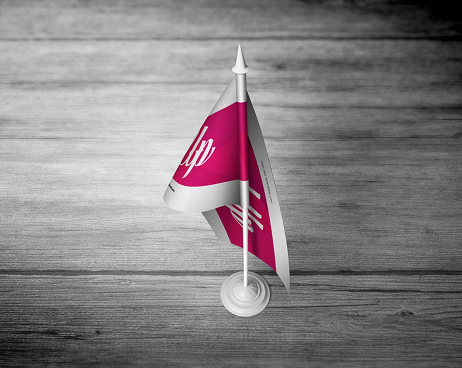 3 Free Desk Flag Mockups In PSD » CSS Author