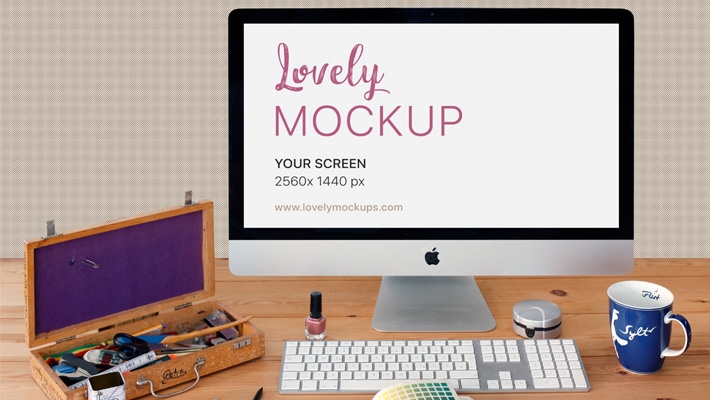 Apple Imac Mockup On Office Desk Css Author