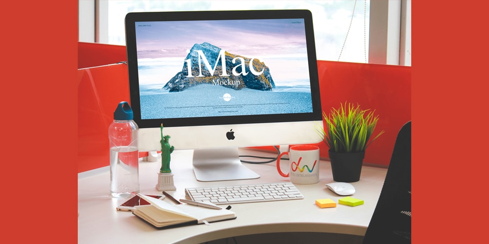 Free Designer Workstation iMac Mockup