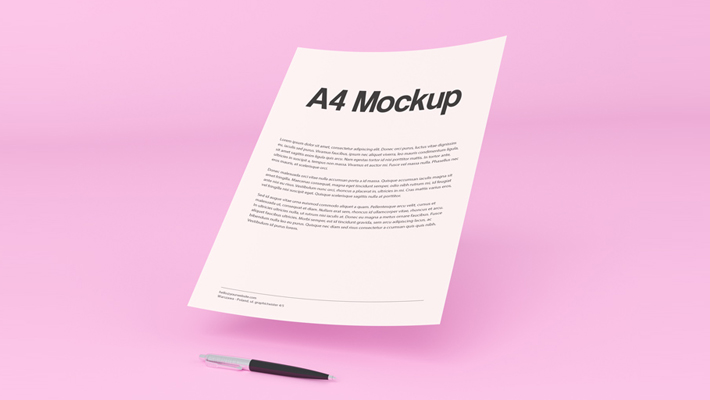 Download Free Floating A4 Paper PSD Mockup » CSS Author