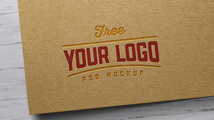 Download Free Kraft Paper Letterpress Logo Mockup PSD » CSS Author