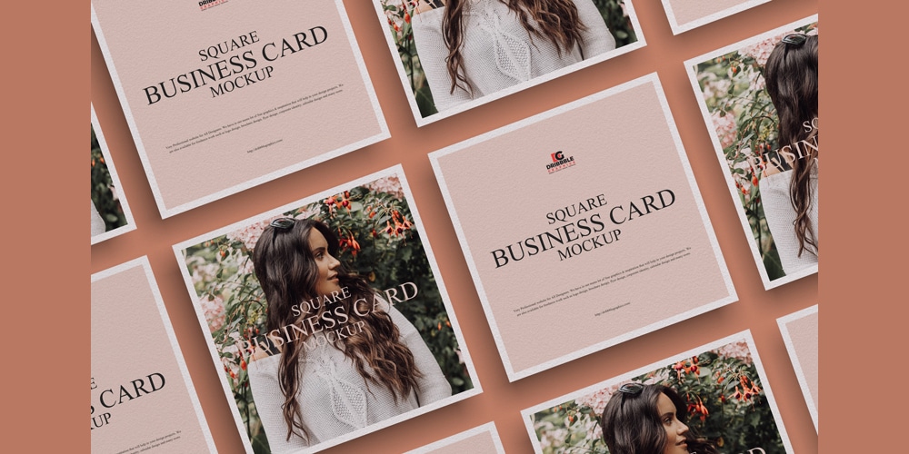 Free Square Business Card Mockup PSD