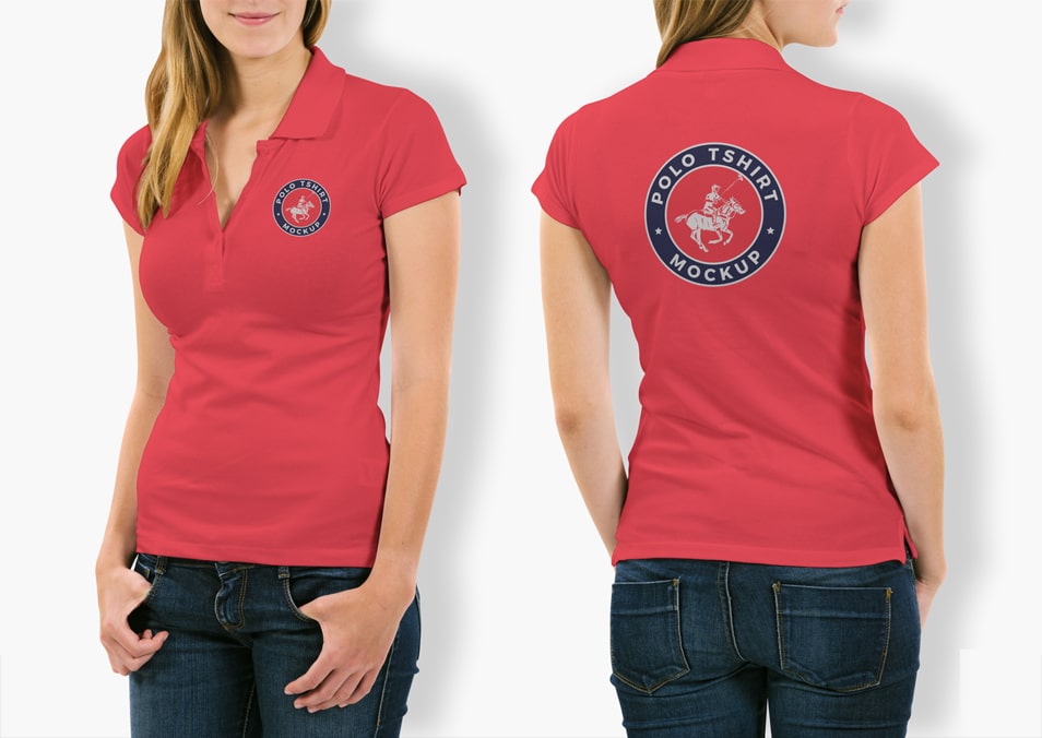 Download Free Woman With Polo T-Shirt Mockup PSD » CSS Author