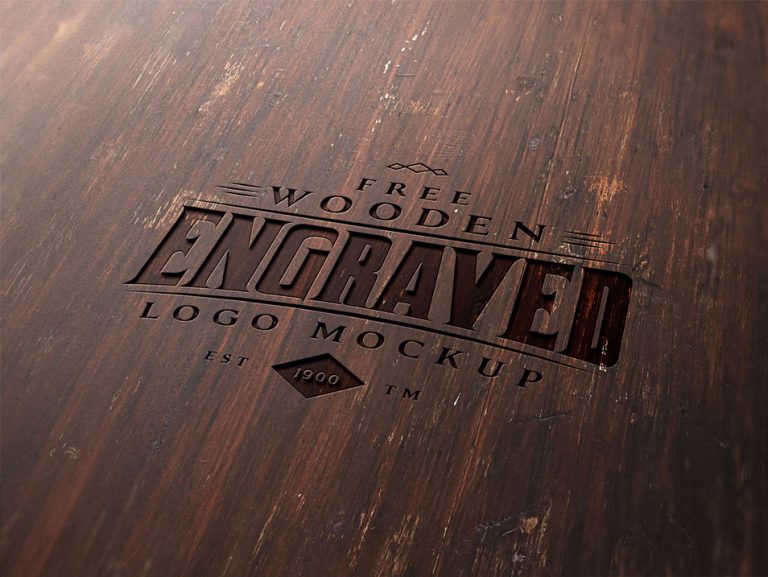 Download Free Wood Engraved Logo Mockup PSD » CSS Author