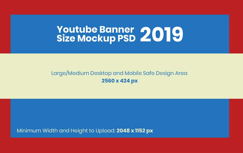 Download Free YouTube Banner Size Mockup PSD 2019 » CSS Author PSD Mockup Templates