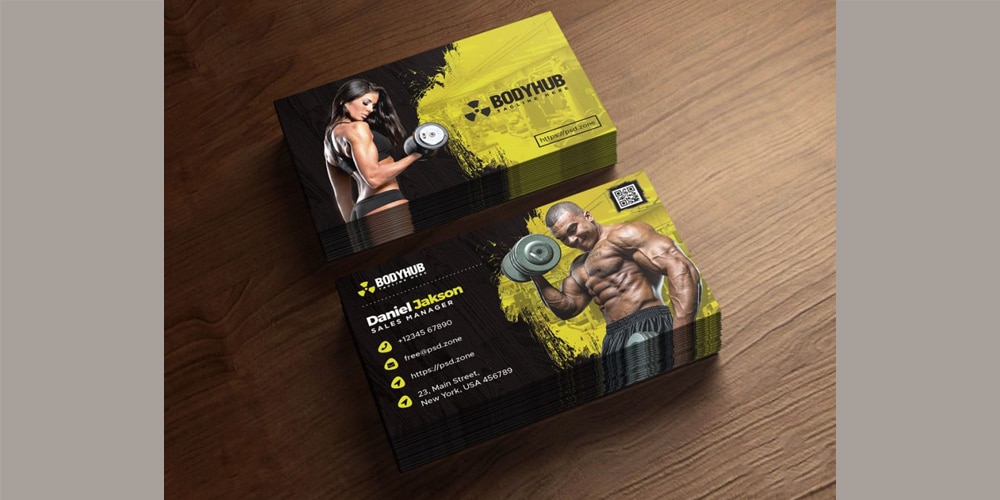 Gym Fitness Trainer Business Card PSD