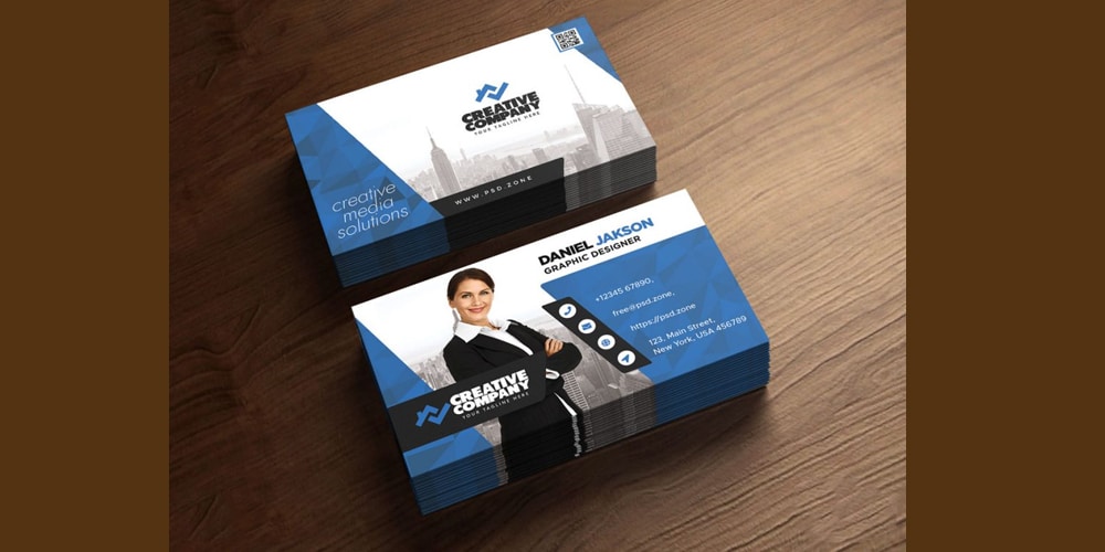 Horizontal Company Business Card PSD