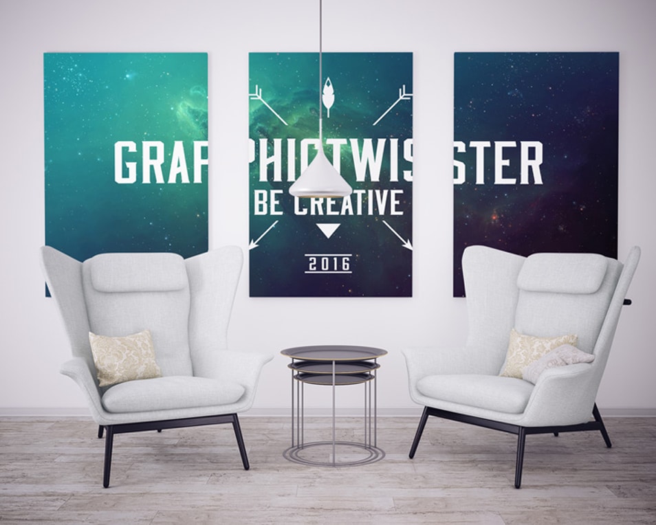 Modern Triple Poster Frame Mockup » CSS Author
