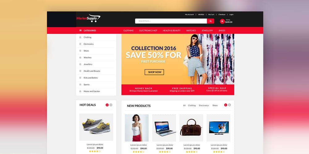 Download Free Ecommerce Web Templates Psd Css Author Yellowimages Mockups