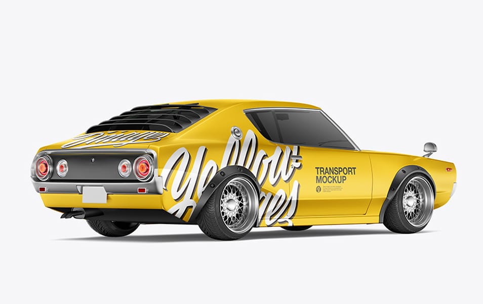 Download Retro Sport Car Mockup - Back Half Side View » CSS Author