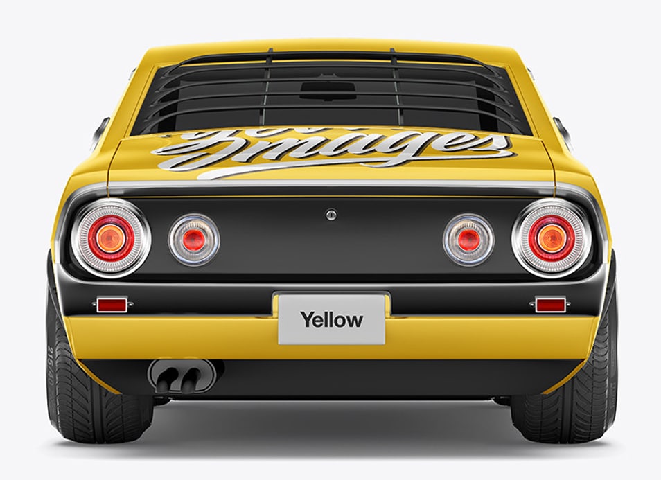 Download Retro Sport Car Mockup - Back View » CSS Author