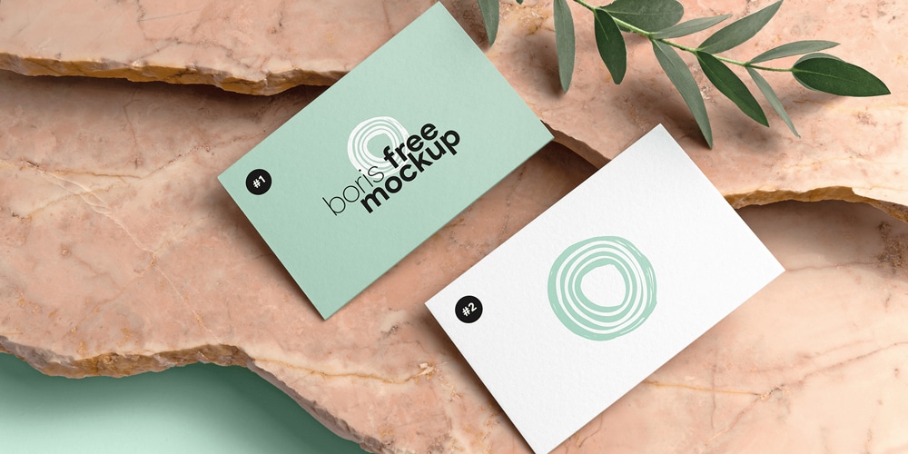 Thick Business Cards Mockup PSD