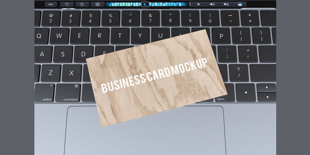 Business Card Mockup on MacBook