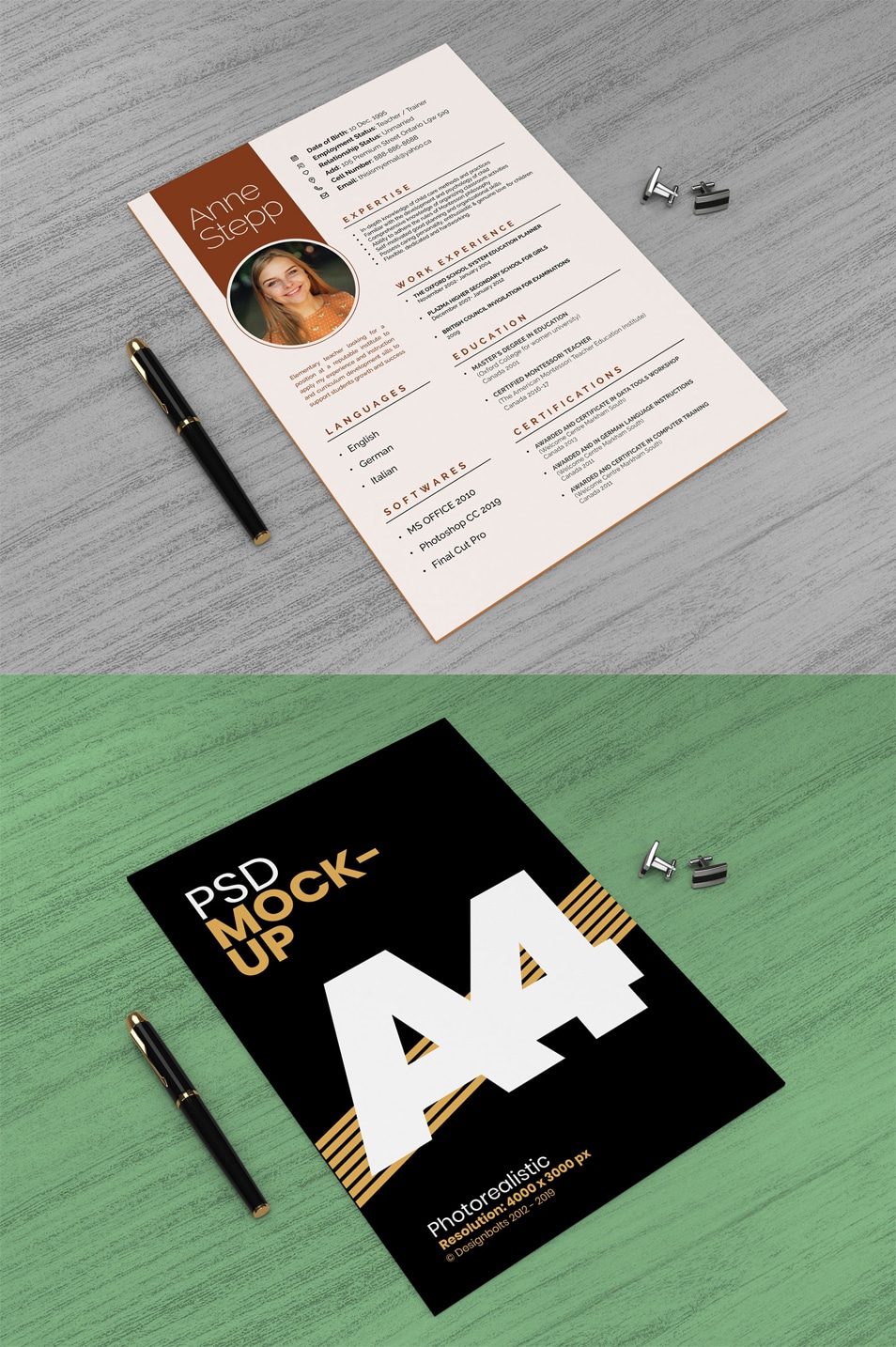 Download Free A4 Paper Flyer / Resume Mockup PSD » CSS Author