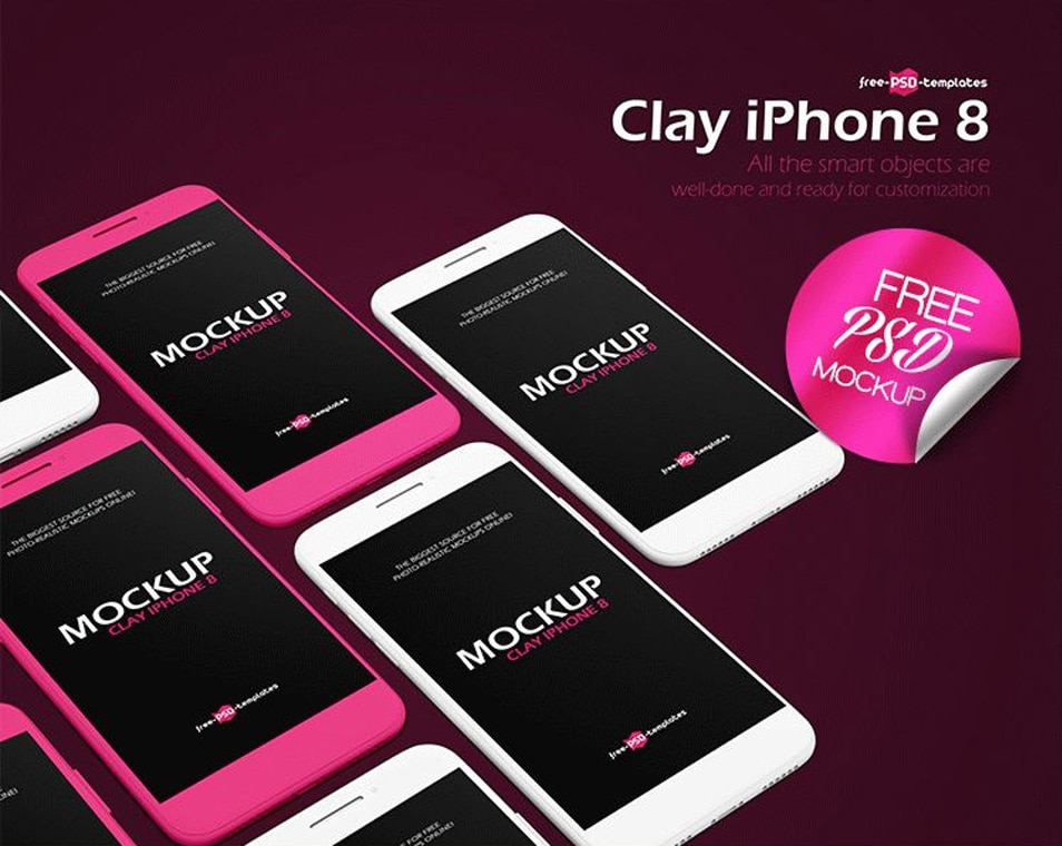 Download Free Clay IPhone 8 Mock-up In PSD » CSS Author