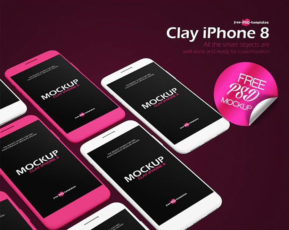 Free Clay IPhone 8 Mock-up In PSD » CSS Author