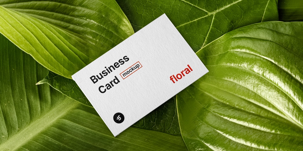 Free Floral Business Card Mockup