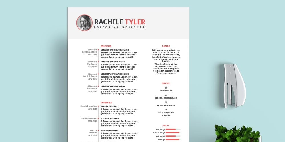 Free Indesign Resume Template from cssauthor.com