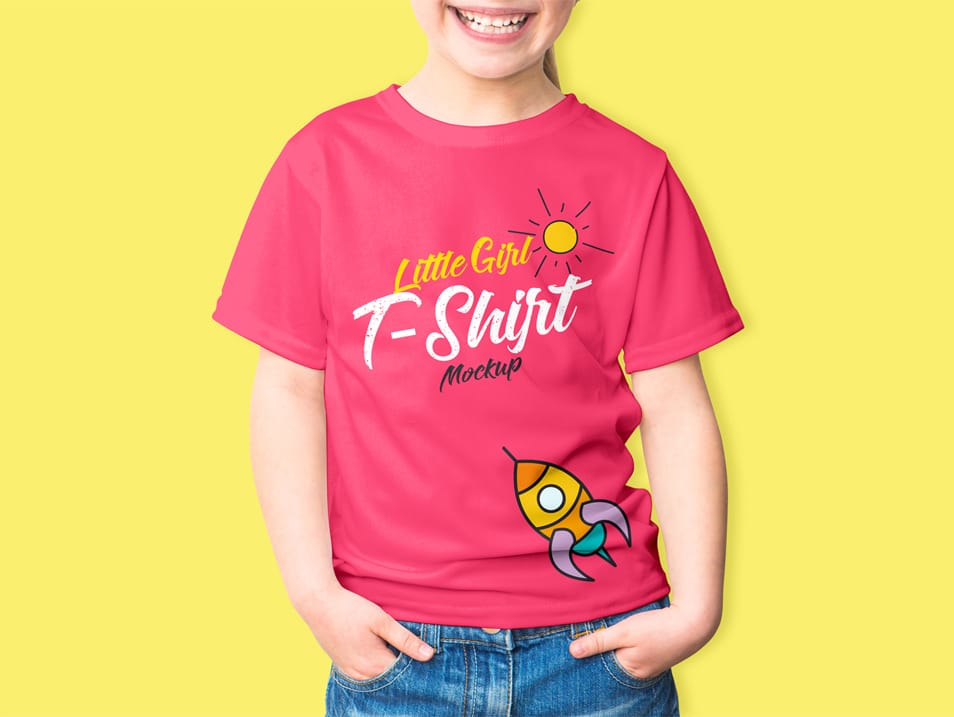 Download Free Little Girl T-Shirt Mockup PSD » CSS Author