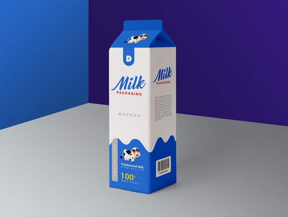 Download Free Milk Carton Box Packaging Mockup PSD » CSS Author