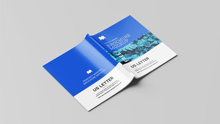 Download Free US Letter Perfect Binding Brochure Mockup » CSS Author