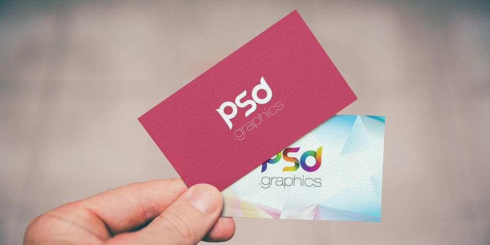 Holding Business Card in Hand Mockup