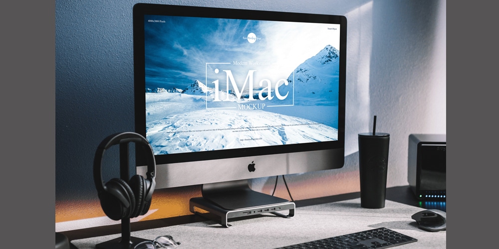 Modern Workstation iMac Mockup