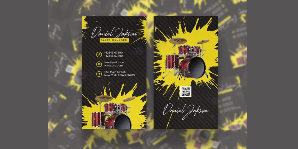 Music Band Business Card PSD