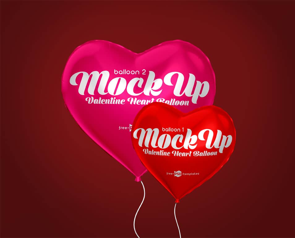 Download 2 Free Valentine Heart Balloon Mock-ups In PSD » CSS Author