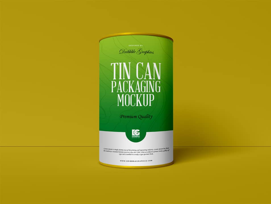 Download Free Cardboard Tin Can Packaging Mockup PSD » CSS Author