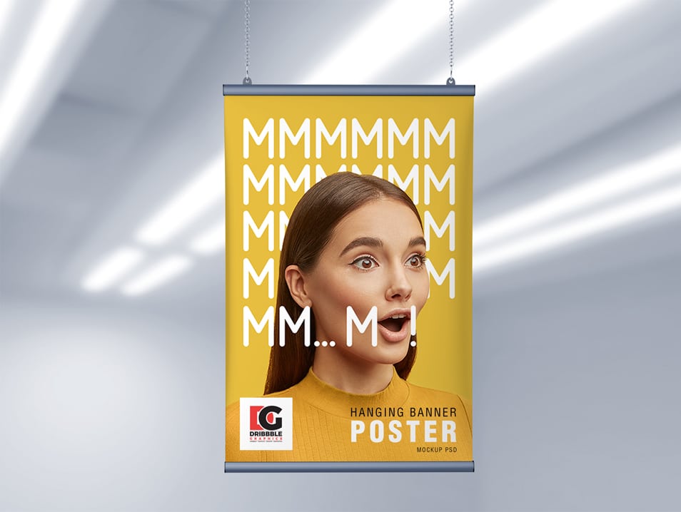 Download Free Ceiling Hanging Banner Poster Mockup PSD 2019 » CSS ...