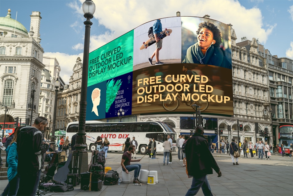 Free Curved Outdoor Led Display Mockup » CSS Author