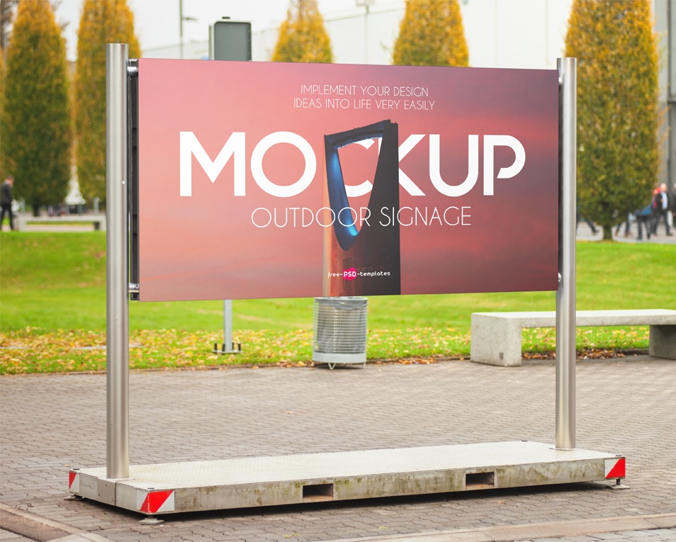 Free Outdoor Signage Mockup In PSD » CSS Author