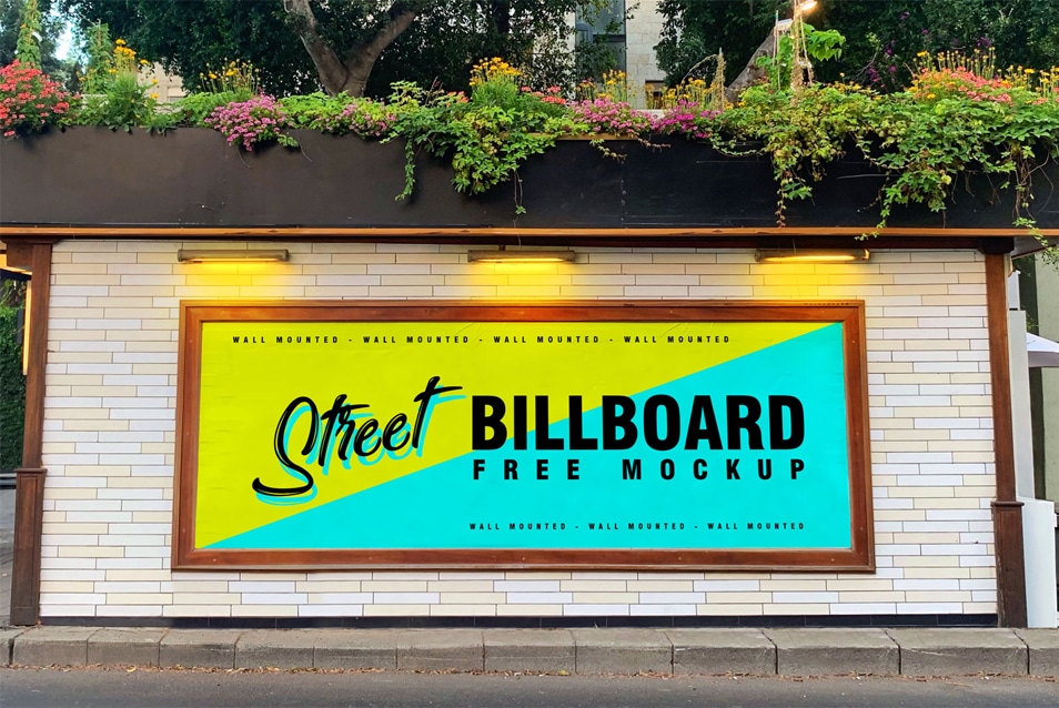 Download Free Street Wall Mounted Billboard Mockup PSD » CSS Author