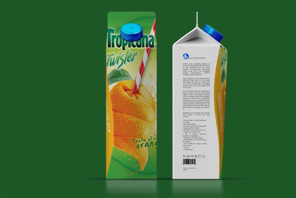 Download Juice Packaging PSD Mockup » CSS Author