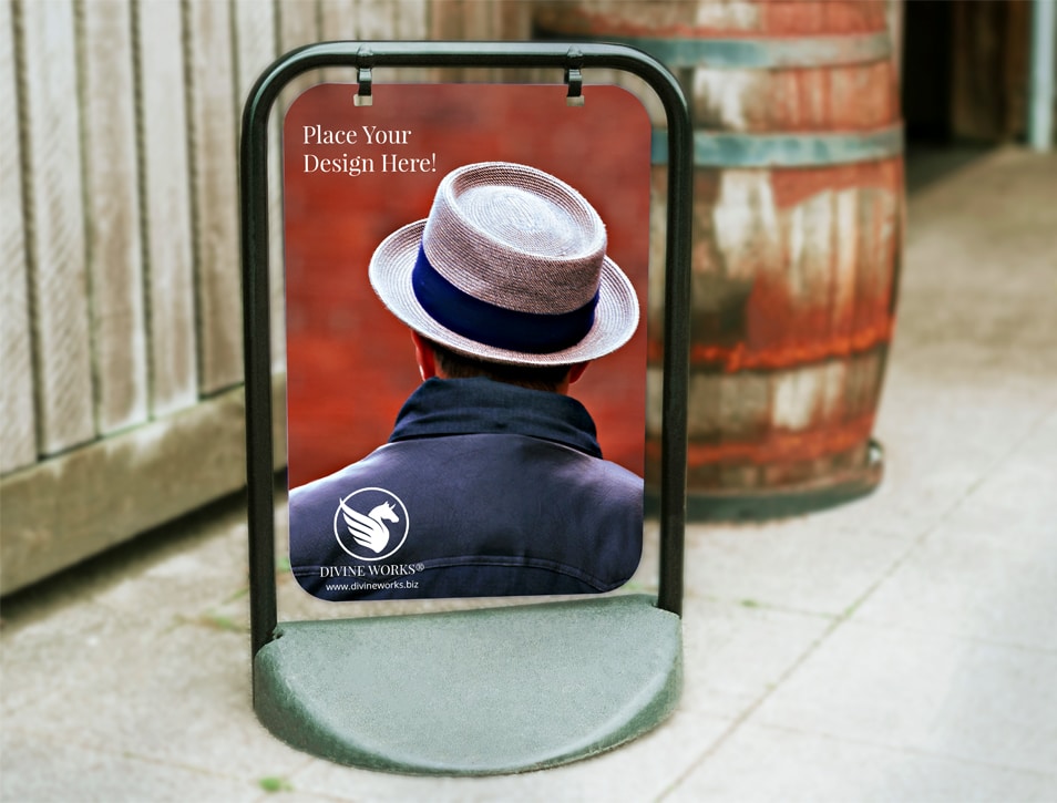 Sidewalk Poster Sign Mockup PSD » CSS Author