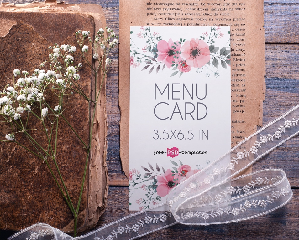 Download Free Menu Card Mock-up In PSD » CSS Author