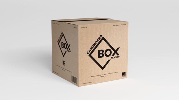Download Free PSD Square Cardboard Box Mockup » CSS Author