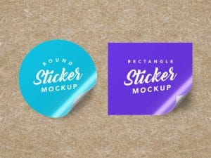 Download Free Textured Round & Rectangle Sticker Mockup PSD » CSS Author