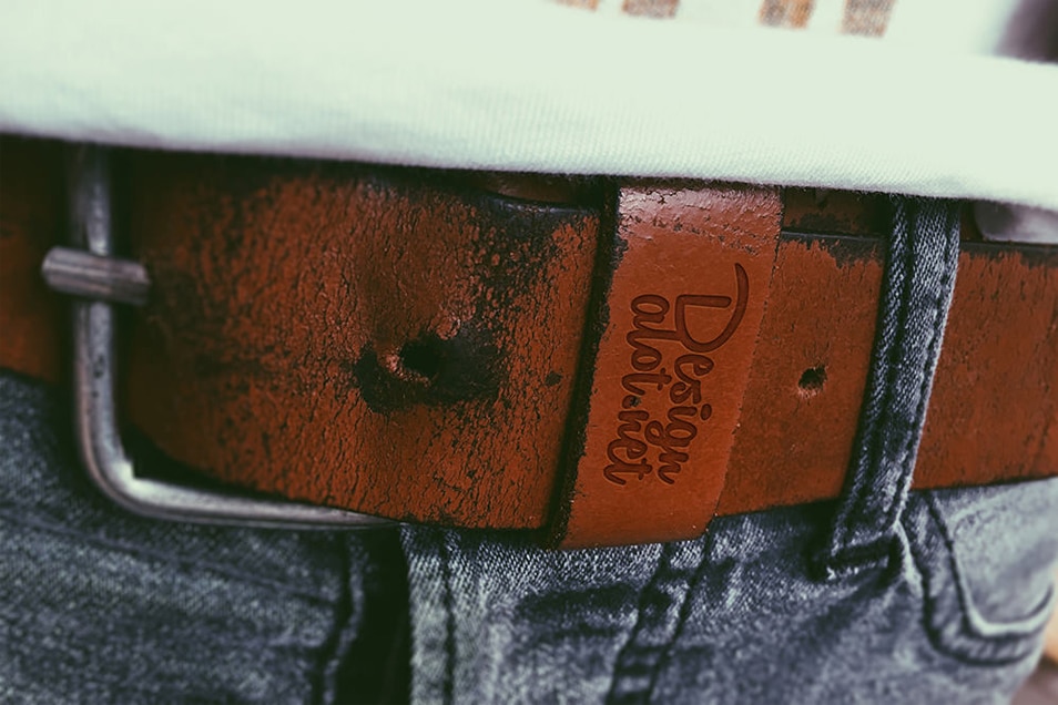 Download Mens Vintage Leather Belt Free Mockup » CSS Author