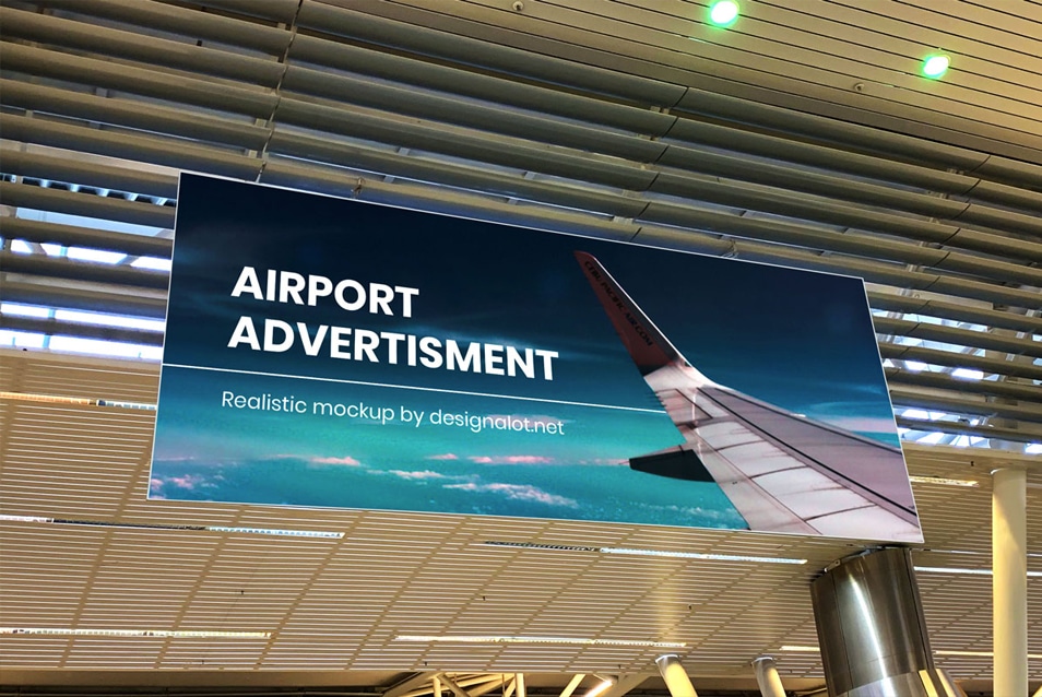 Airport Advertisement Realistic Mockup » CSS Author