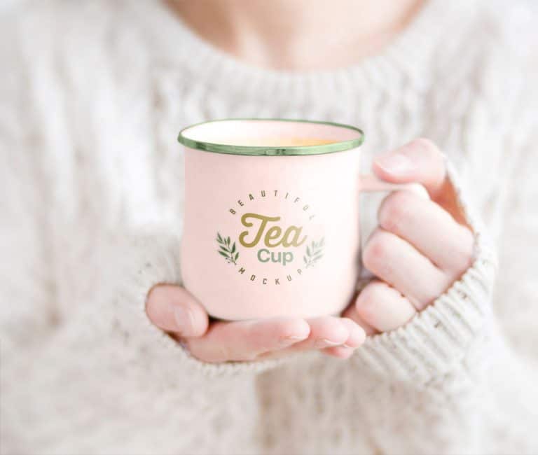 Download Female Holding Tea Cup Free Mockup PSD » CSS Author