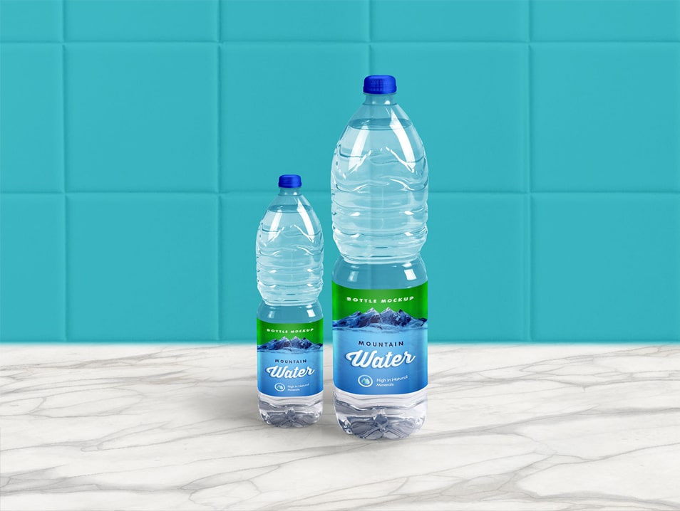 Free 1 Liter Mineral / Drinking Water Bottle Mockup PSD » CSS Author